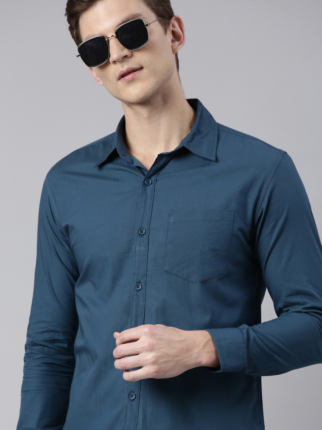 Kryptic | Kryptic Men Blue Smart Formal Shirt