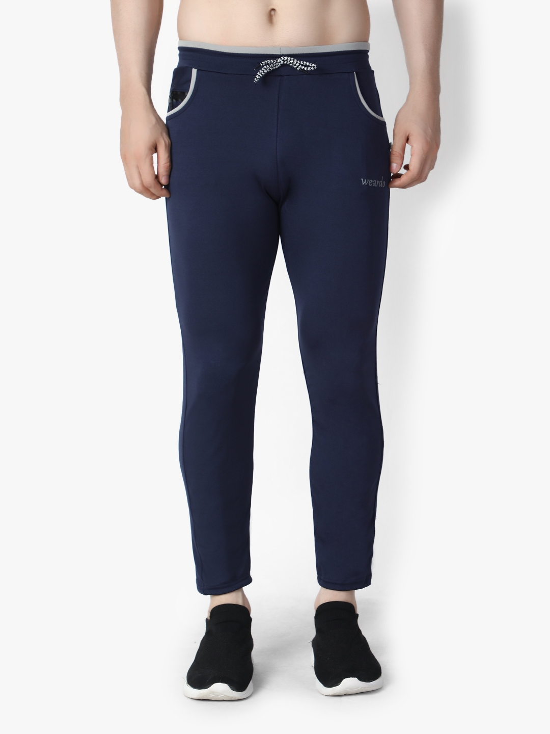 Weardo | Weardo Men's Solid Blue Jogger in 4 Way Stretchable Fabric