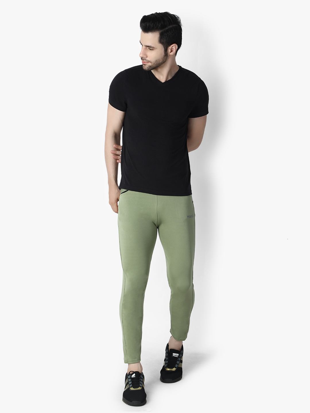 Weardo Men's Solid Green Jogger in 4 Way Stretchable Fabric