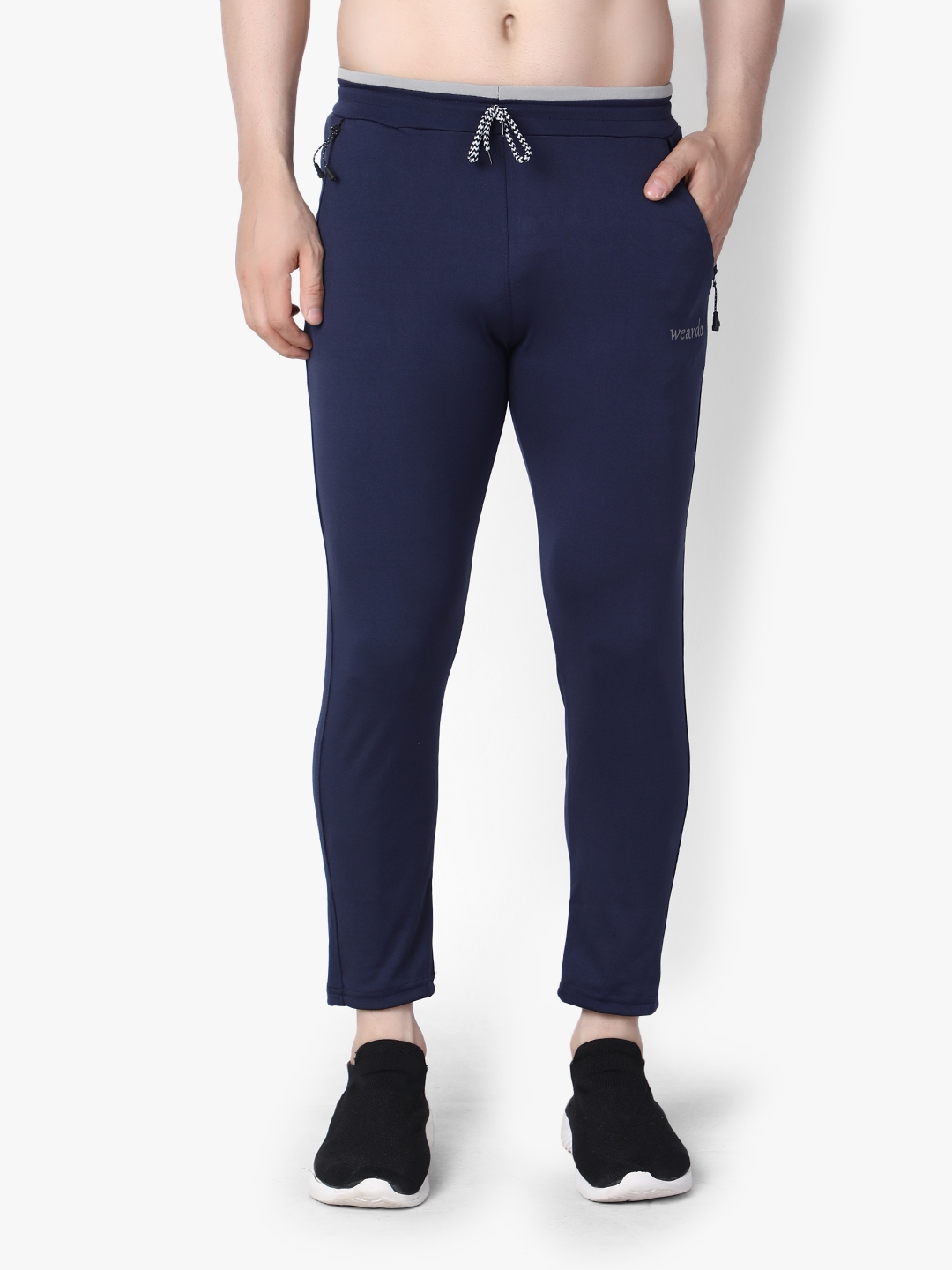Weardo | Weardo Men's Solid Blue Jogger in 4 Way Stretchable Fabric