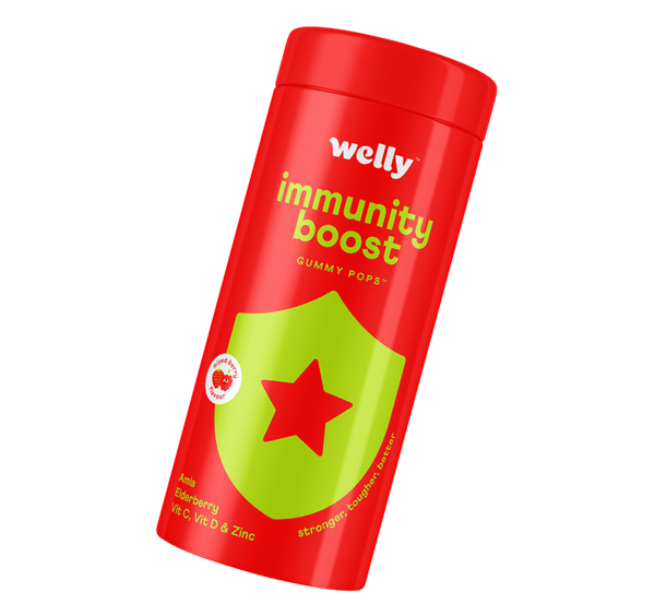 Welly Nutrition | Immunity Boost Gummy Pops | For Adults & Children 4 yrs+ | Boosts your immunity | Mixed Berry Flavour | Infused with Vit C, Amla, Zinc, Vit D, Elderberry, Vit A | 100% Vegan | Zero Added Sugar