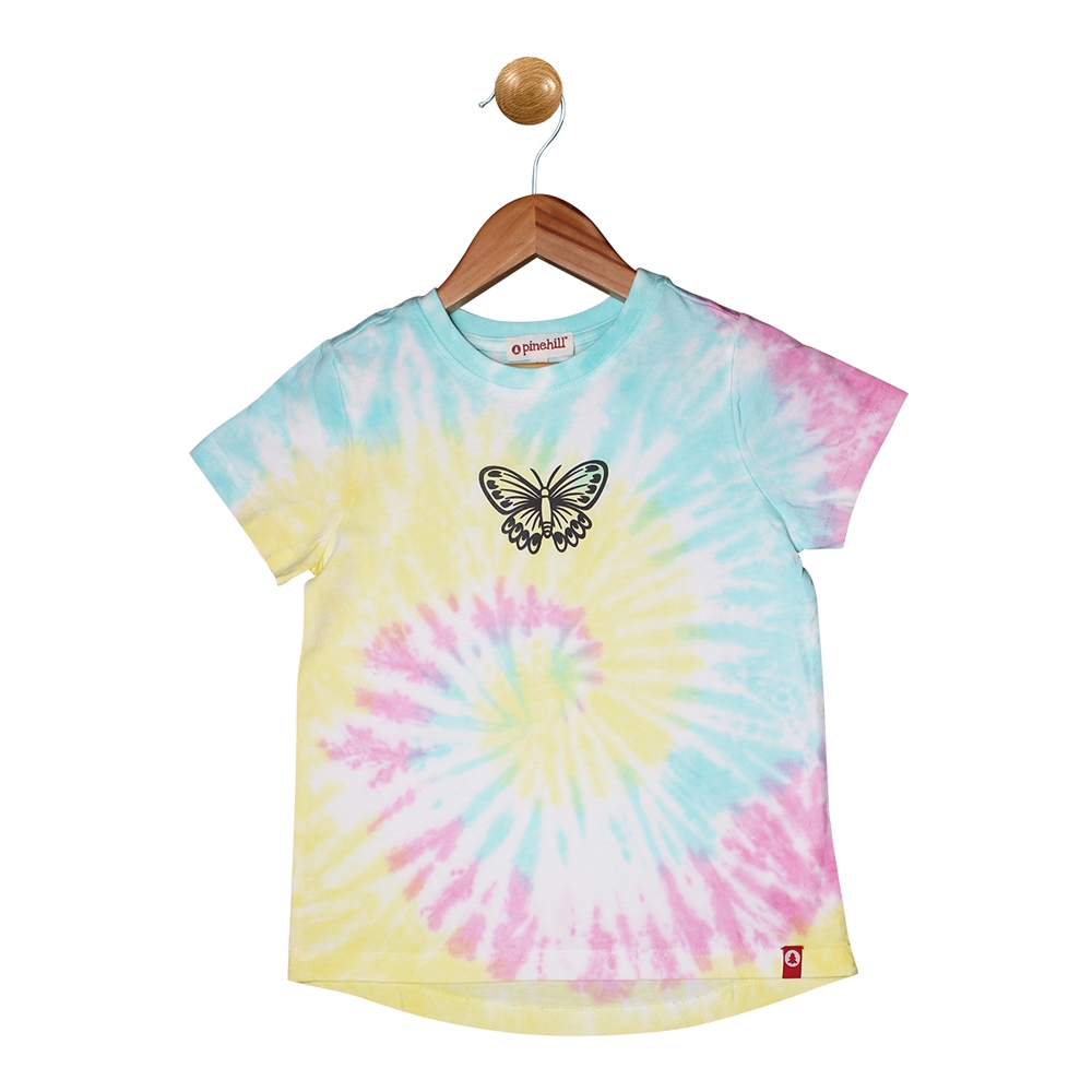 Pinehill Butterfly Print Tie Dye Tee - Yellow