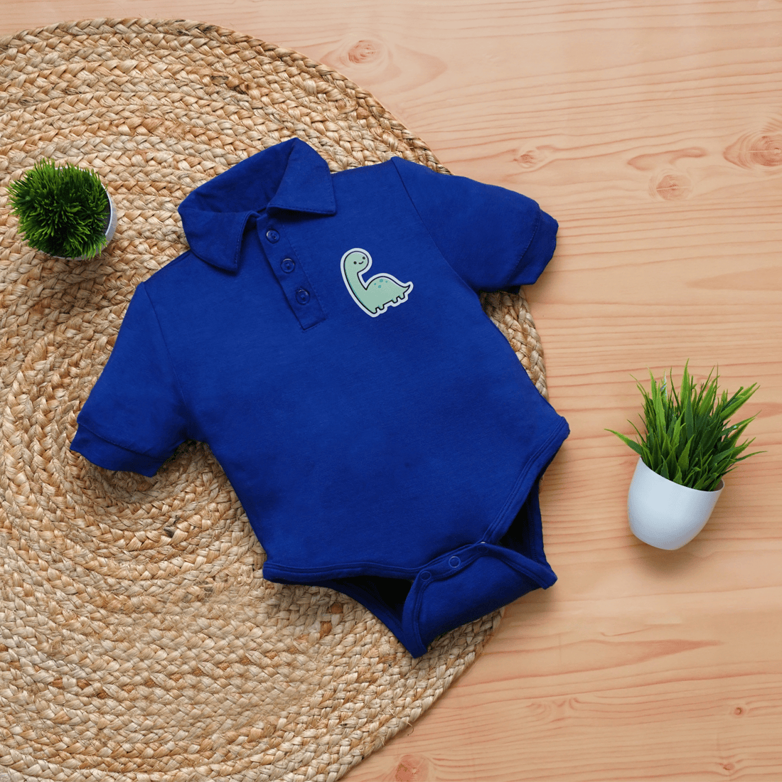Kidbea Bamboo Soft Fabric onesie For Baby Boy-Blue Dino