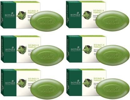 Biotique Advanced Ayurveda | Biotique Bio Basil & Parsley Revitalizing Body Soap (150Gx6 Pack Of 6 900 G)