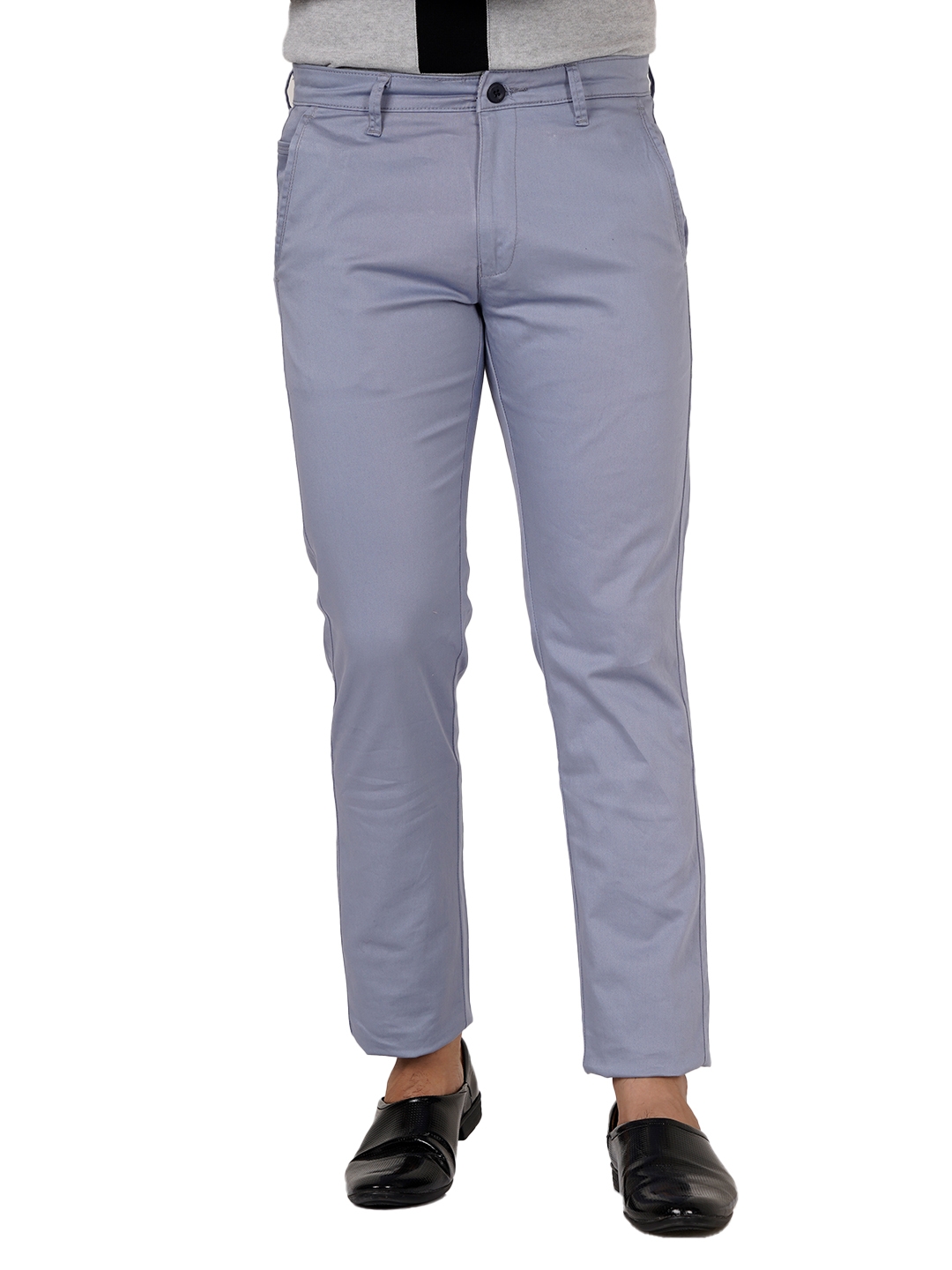 D'cot by Donear Men's Blue Cotton Trousers