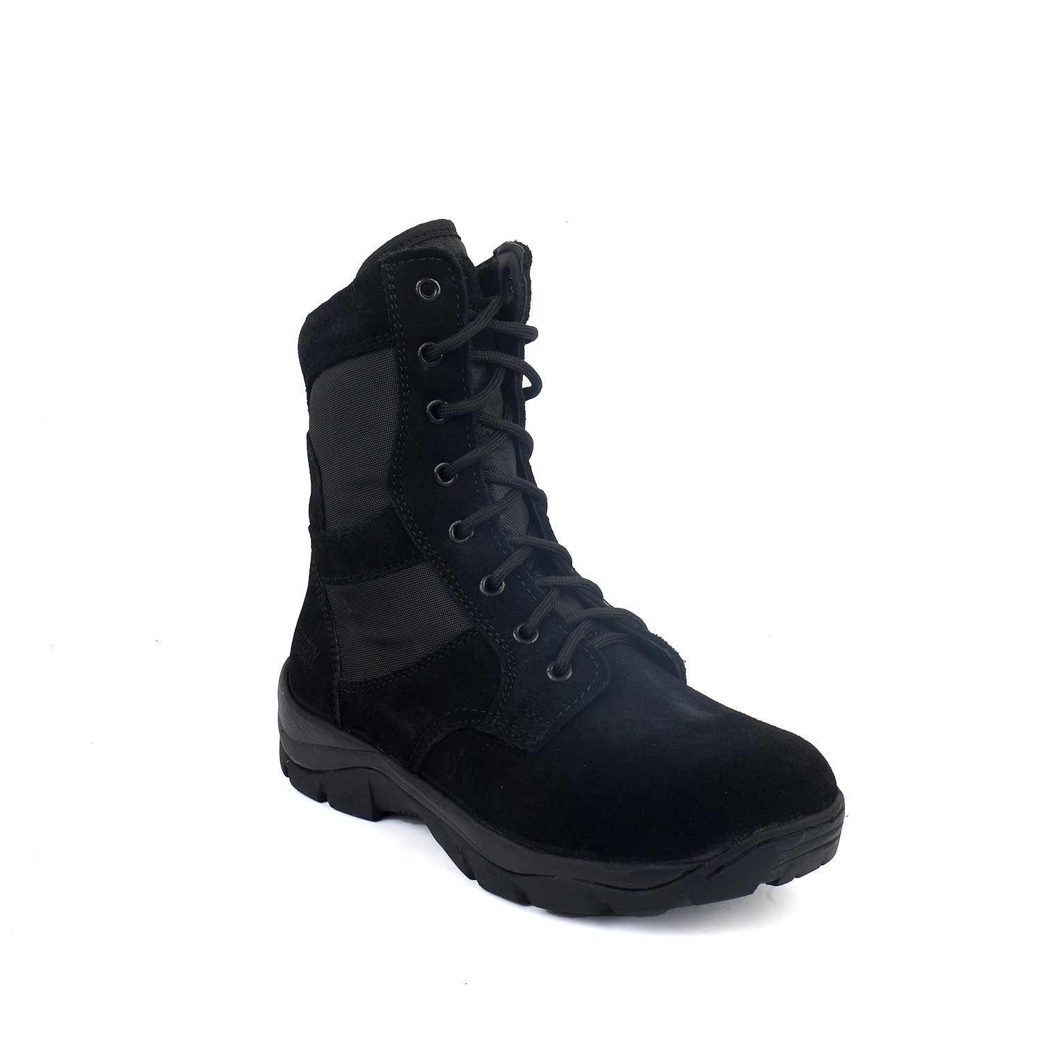 XHUGOY | XHUGOY DB-2 CHAIN BLACK SUEDE Genuine Leather Military Men's Combat Desert Boots -High Ankle- High Top Lace Up