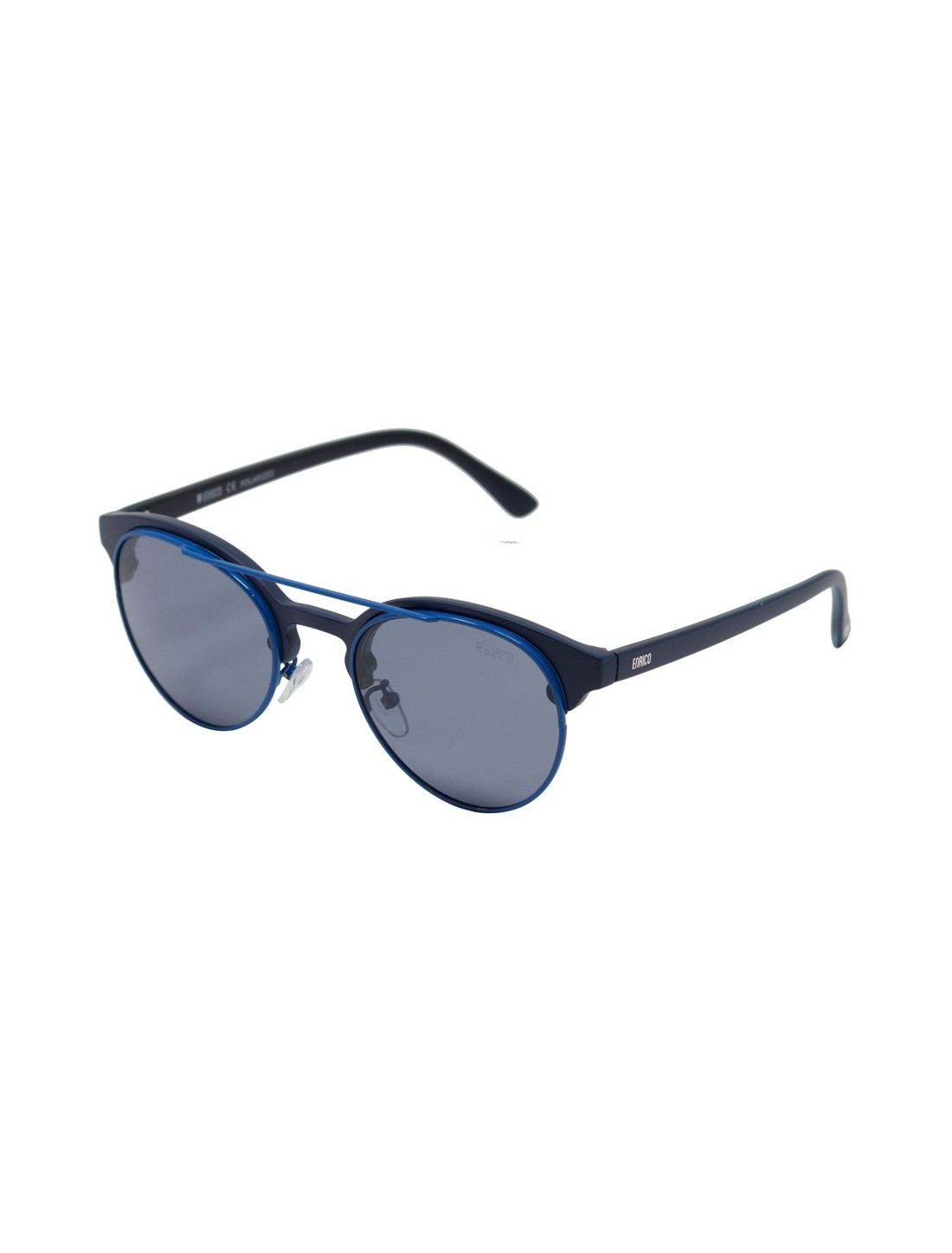 ENRICO | Enrico Pompom Uv Protected Round Unisex Sunglasses ( Lens - Blue | Frame - Black)
