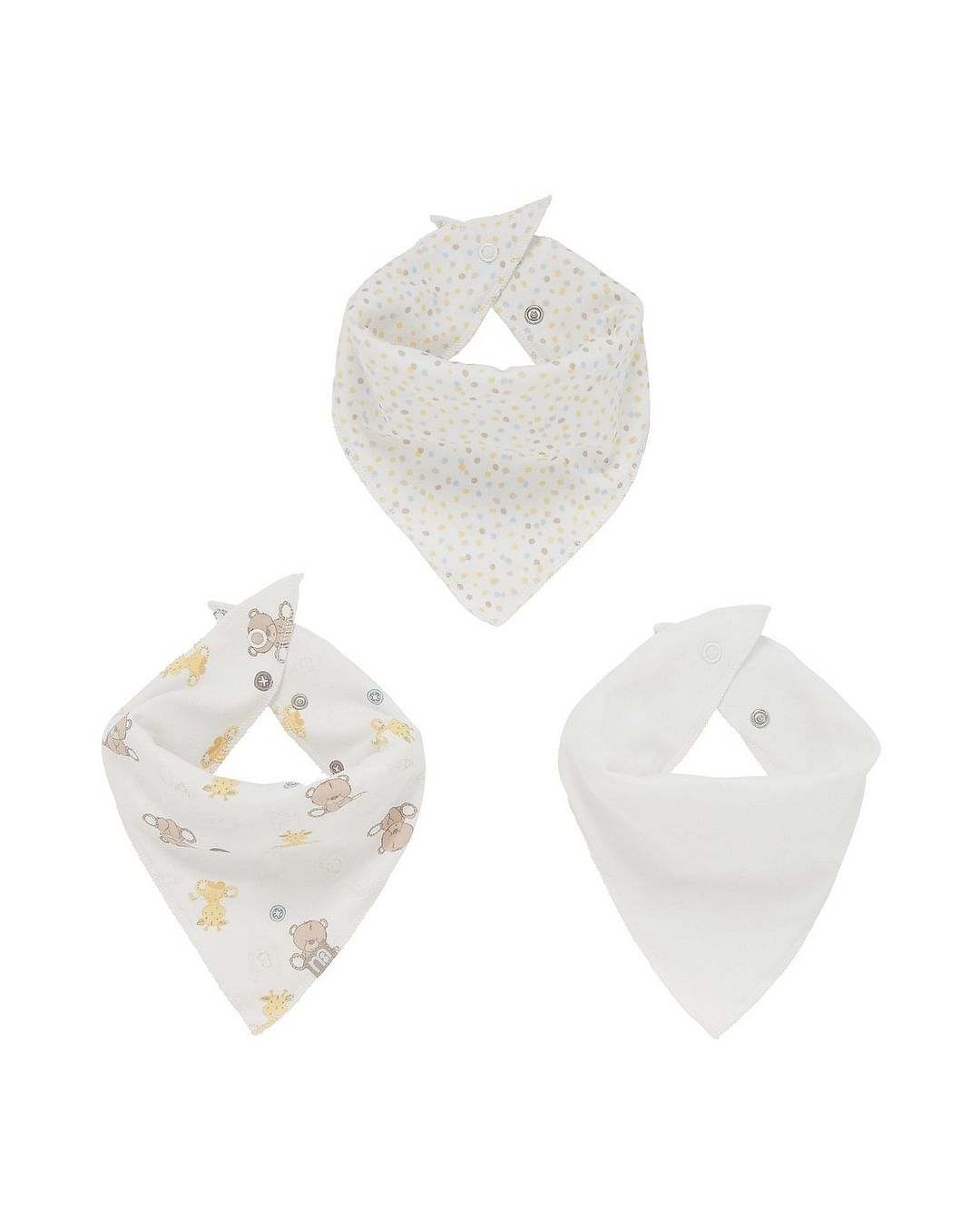 Mothercare | White Printed Bib - Pack of 3