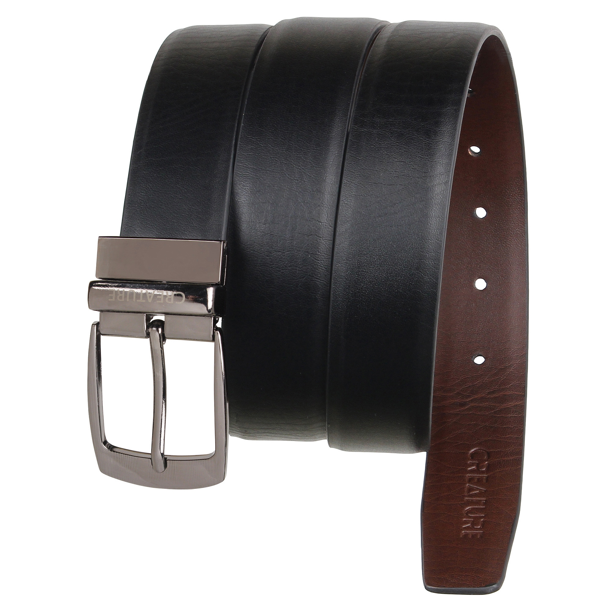 CREATURE | Creature Reversible Faux Leather Black and Brown Casual Belt for Men
