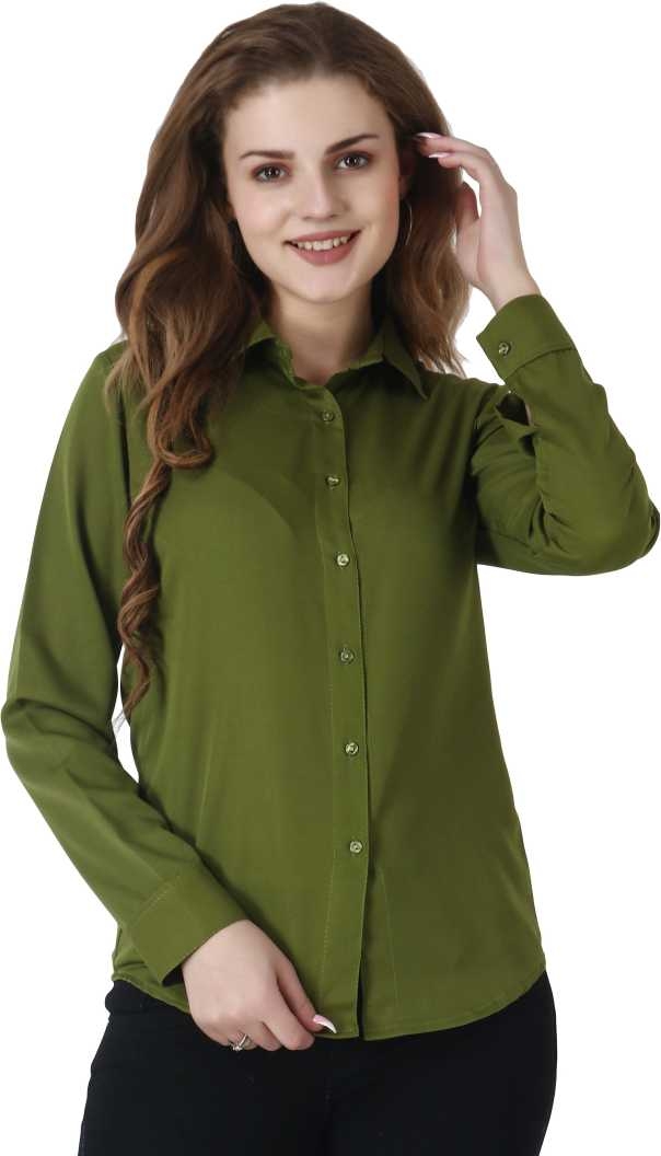 LACE IT | LACEIT Women Regular Fit Solid Spread Collar Casual Shirt