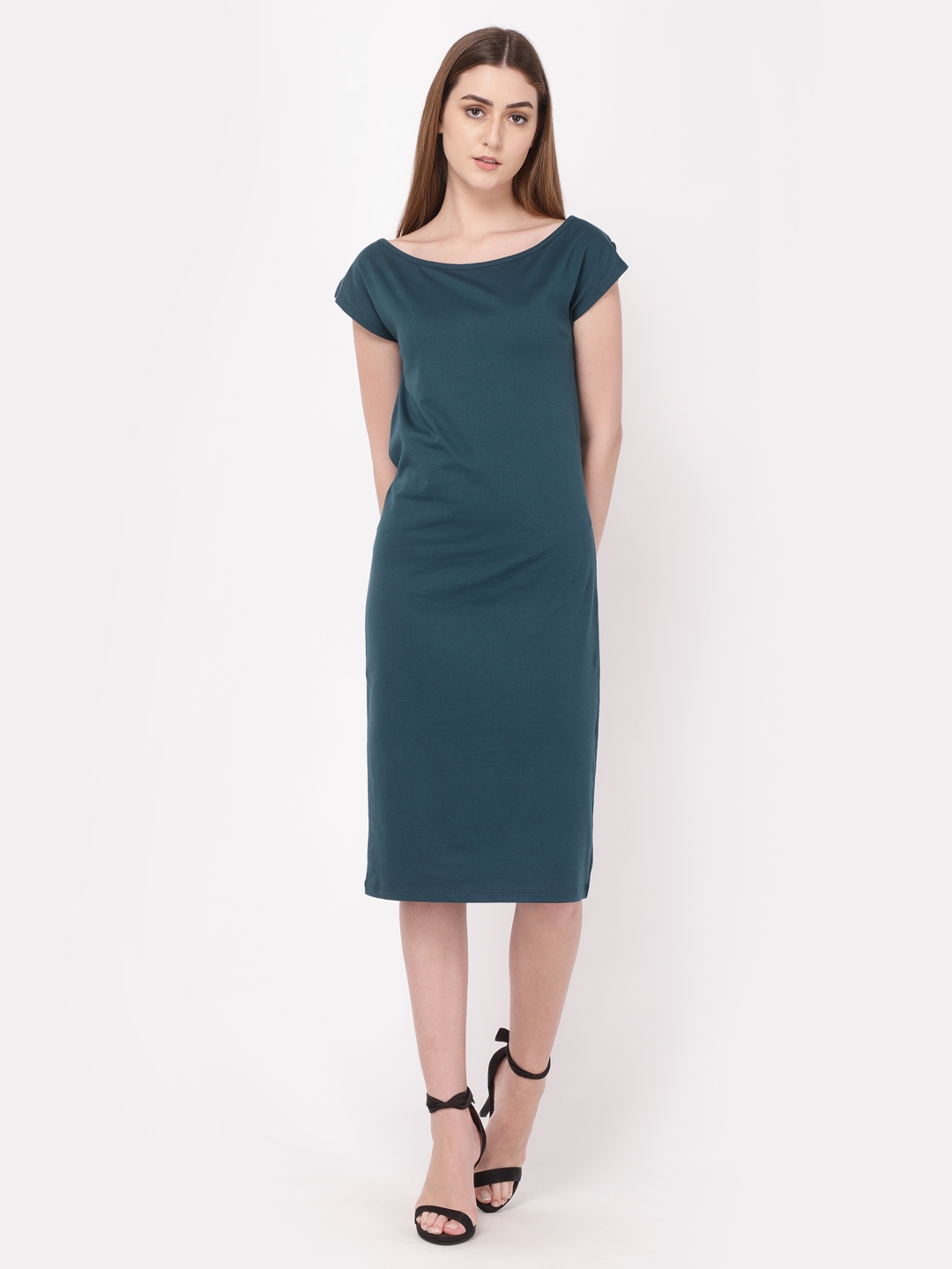 YOONOY | Green Solid Dresses