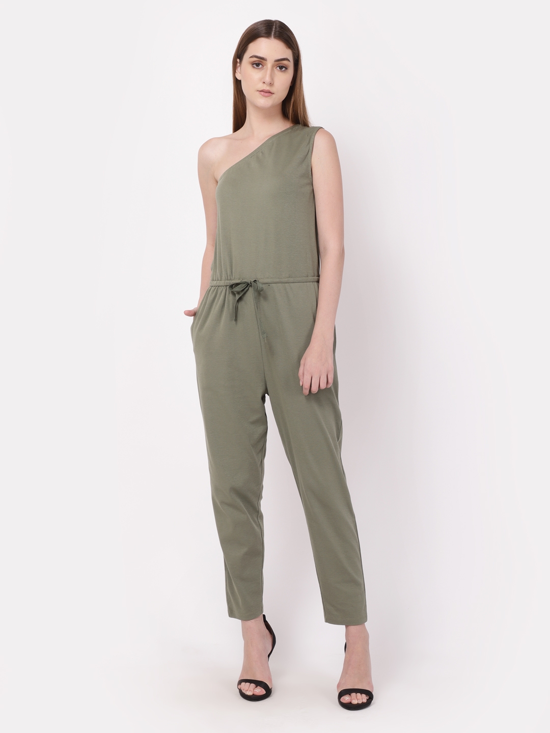 YOONOY | Green Solid Jumpsuits