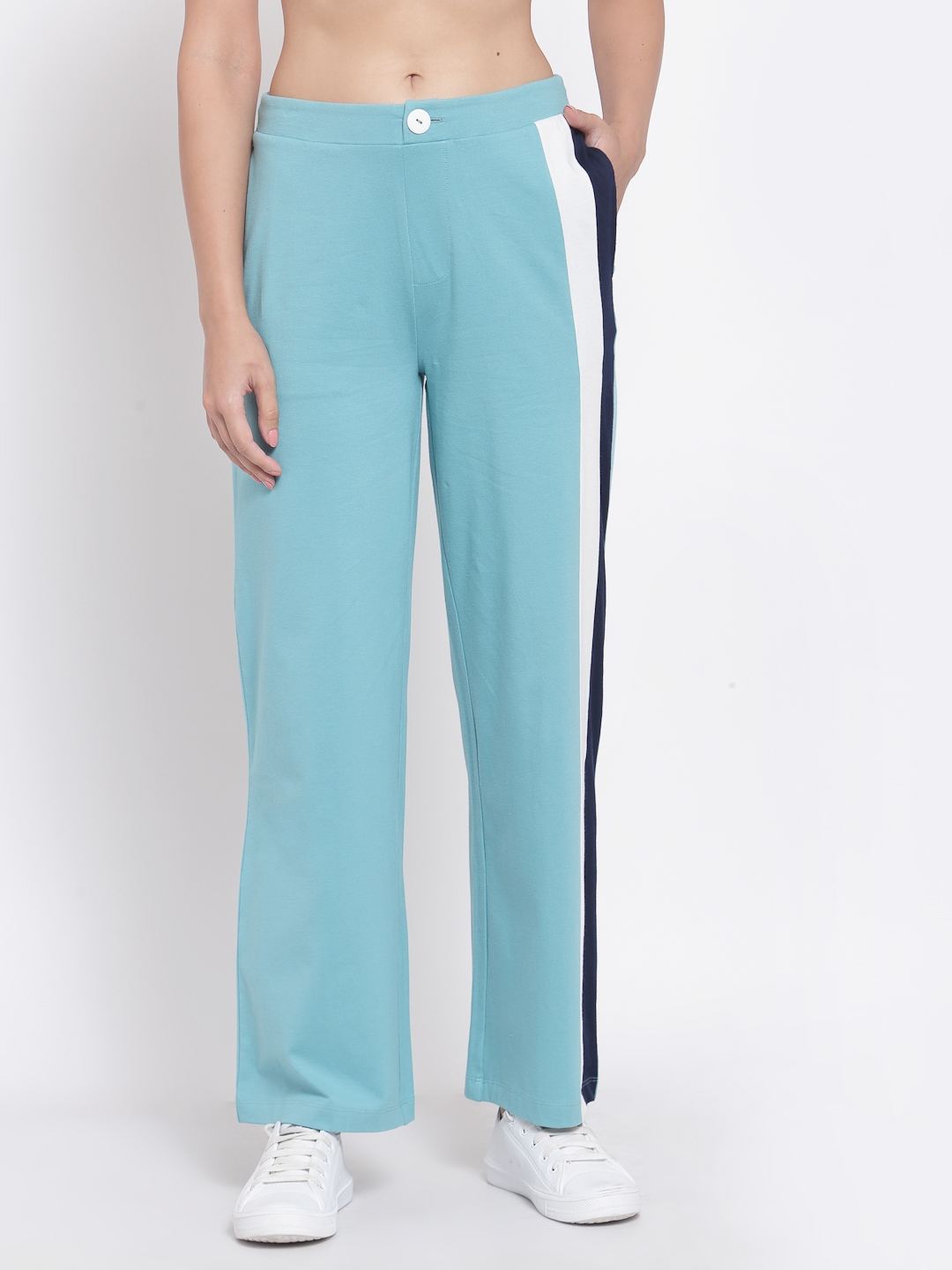 YOONOY | Yoonoy Women Colorblock Straight Pants with Side Pockets