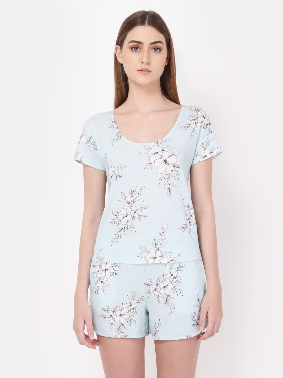 YOONOY | Blue Printed Nightwear Sets