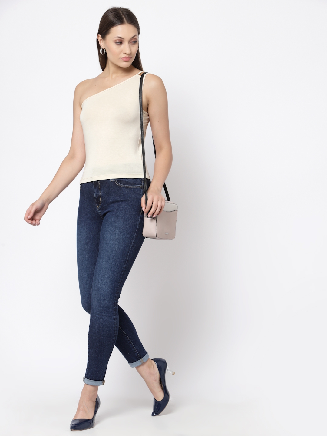 YOONOY | One Shoulder Stretchable top