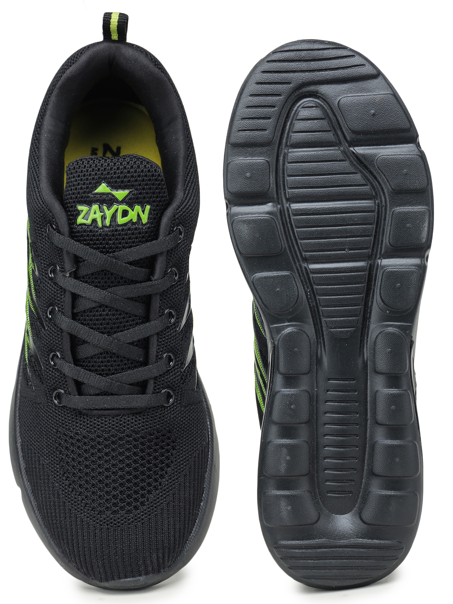 Buy ZAYDN Running Shoes For Men (Black, Lime-Green) - ZAYDN | Fynd ...
