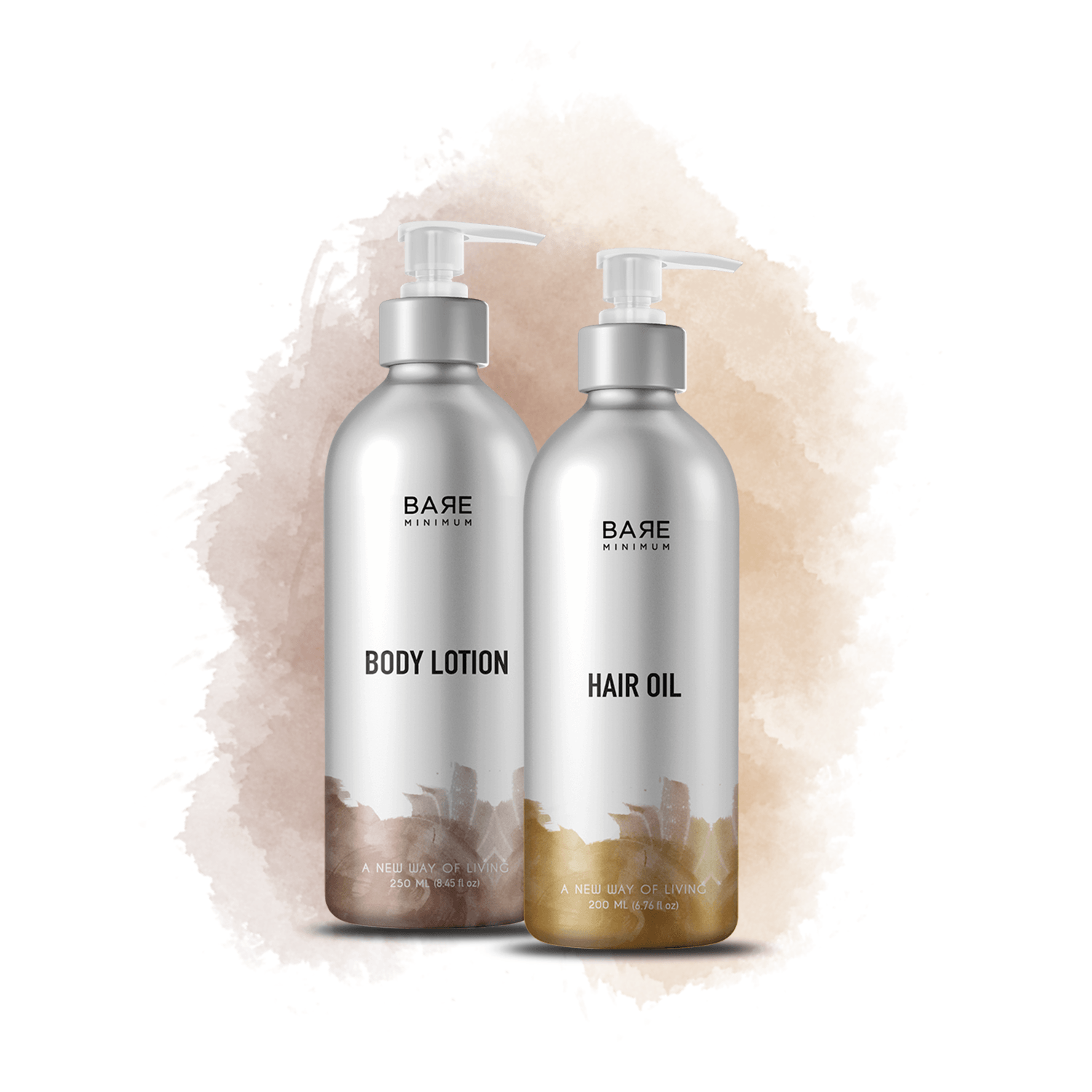 Bare Minimum | Combo of Hair Oil + Body Lotion | 100% Natural | No Sulfate | pH Balanced Formula | Prevents Hair Damage And Hair Loss | For All Scalp Types (Hair Oil 250ml + Body Lotion 250ml)