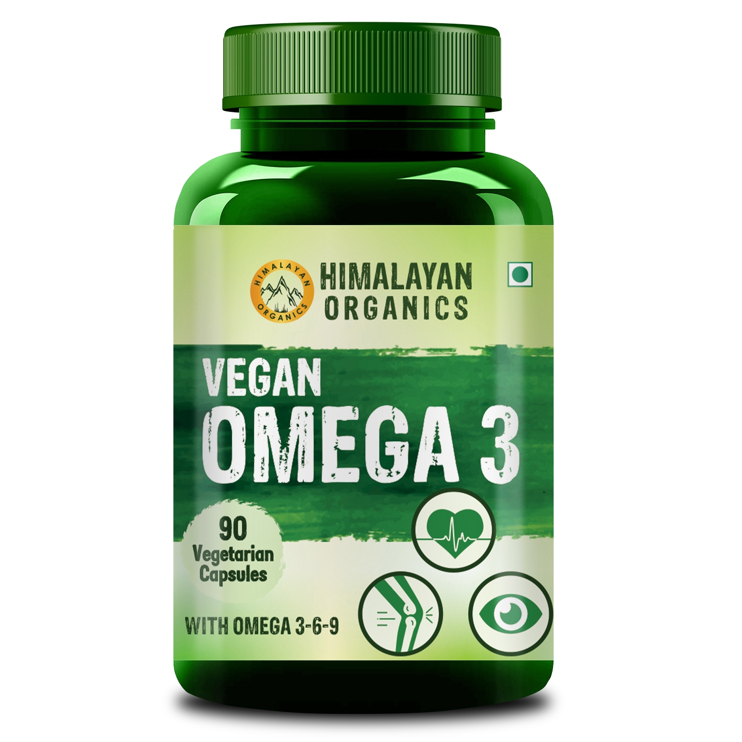 Himalayan Organics | Himalayan Organics Omega 3 6 9 Vegan Natural Nutrition Supplement for Muscle, Bone , Heart & Skin - 90 Capsules