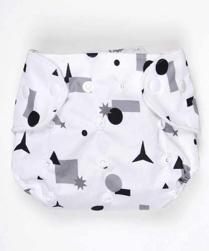 Kidbea | Kidbea NEW Freesize Cloth Diaper-Multi-shapes(Black n grey)